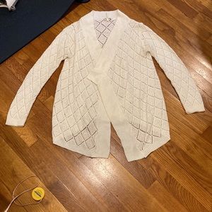 White knit cardigan